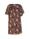 Chloé Boat Neck Floral Mini Dress