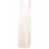 Chloé Drop-waist Knotted Crepe Maxi Dress In Beige