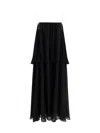 Chloé Open-back Embellished Tiered Silk-georgette Maxi Dress In Black