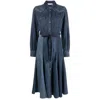 Chloé Belted Denim Shirtdress In Blue