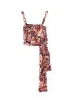 Chloé Floral Silk Cropped Top In Multicolour