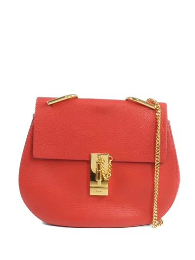 Pre-owned Chloé Drew Chain Shoulder Bag In Red