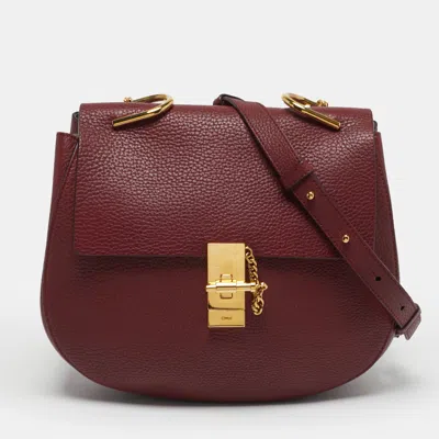 Pre-owned Chloé Drew Large Red Leather Shoulder Bag
