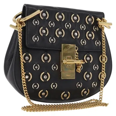 Pre-owned Chloé Chloe Drew Leather Black Leather Shoulder Bag Bag ()