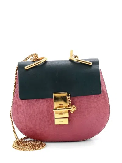 Pre-owned Chloé Drew Leather Mini Crossbody Bag In Green