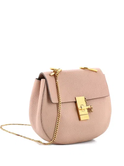 Pre-owned Chloé Drew Leather Mini Crossbody Bag In Pink