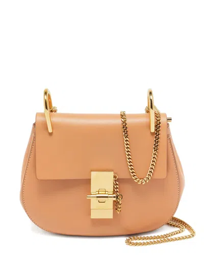 Pre-owned Chloé Drew Leather Shoulder Bag In Orange