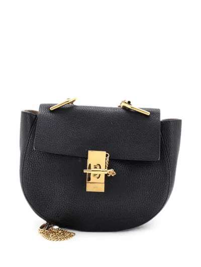 Pre-owned Chloé Drew Leather Small Crossbody Bag In Black