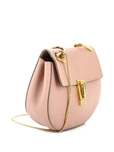 Pre-owned Chloé Drew Patchwork Leather Small Crossbody Bag In Neutral