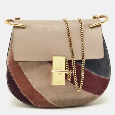 Pre-owned Chloé Drew Patchwork Medium Multicolor Leather Shoulder Bag