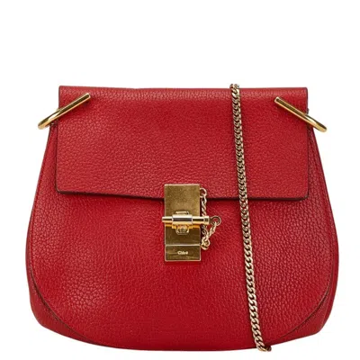 Pre-owned Chloé Drew Red Color Leather Shoulder Bag ()