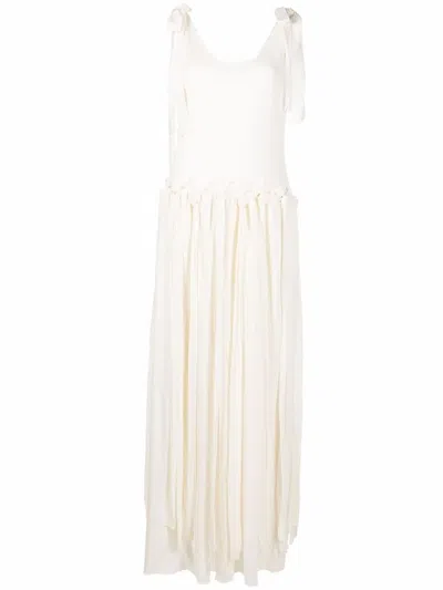 CHLOÉ DROP-WAIST KNOTTED CREPE MAXI DRESS