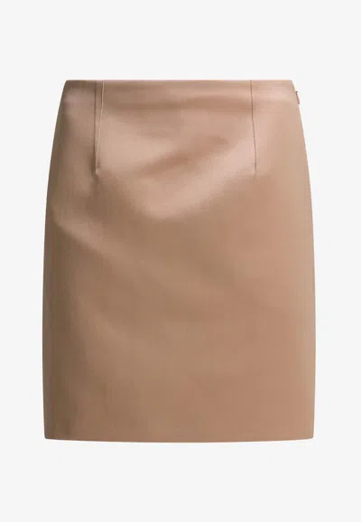 Chloé Duchess Satin Mini Pencil Skirt In Pink