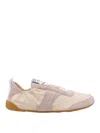 Chloé Kick Beige Sneaker With Side Lettering Logo And Elasticated Details In Fabric Woman In Nude