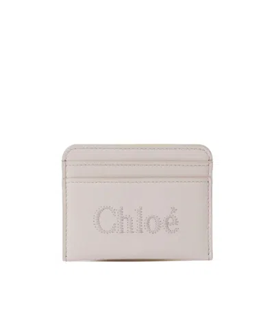 Chloé Logo Embroidered Cardholder In Pink