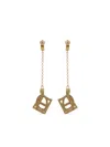 Chloé Chain Detailed Geometric Shape Dangling Earrings In Gold