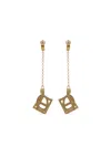 Chloé Chain Detailed Geometric Shape Dangling Earrings In Gold