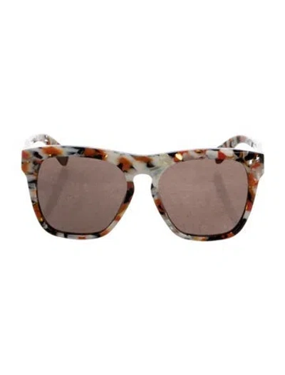 Pre-owned Chloé Earthy Orange Wayfarer Sunglasses In White