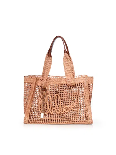 Chloé East-west Summer Banana Raffia Shopping Bag