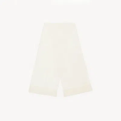 Chloé Écharpe  Lace En Maille De Laine Et Jacquard Femme Blanc Taille Onesize 100% Laine Mérinos In White