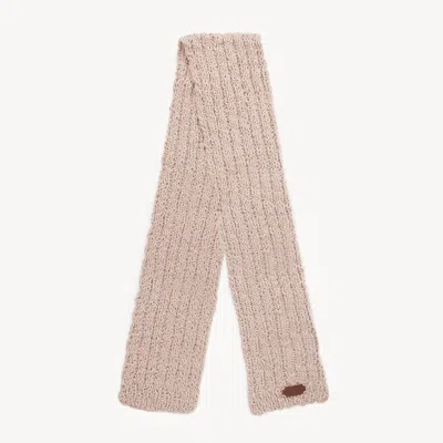 Chloé Écharpe En Maille Épaisse De Laine Extrafine Et Soie Femme Rose Taille Onesize 70% Laine Mérinos, 30 In Pink