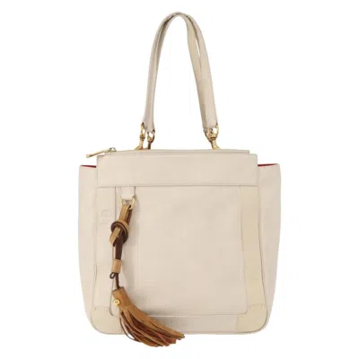 Pre-owned Chloé Chloe Eden Tote Bag Leather White Leather Tote Bag Bag ()