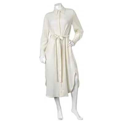 Pre-owned Chloé Chloe Eden White Cashmere & Wool Button-down Dress Circa 2023