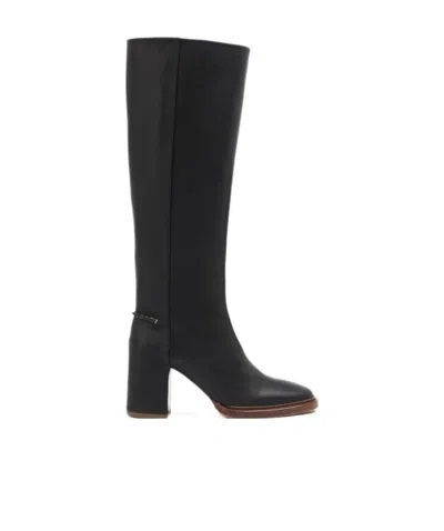 Chloé Edith Knee-high Boots In Black
