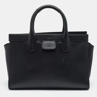 Pre-owned Chloé Edith Large Black Leather Tote