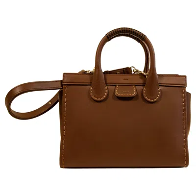 Pre-owned Chloé Chloe Edith Medium Tote Bag In Mocha Brown Leather