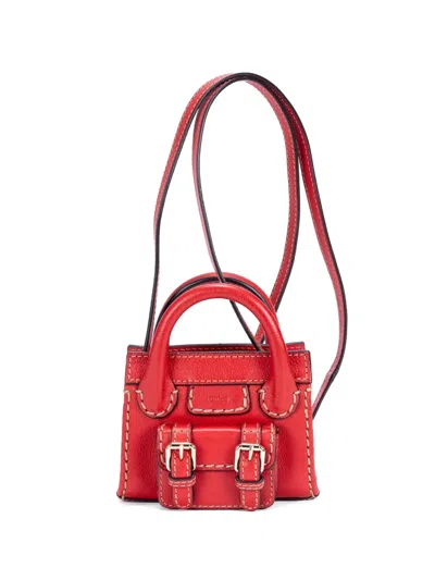 Pre-owned Chloé Edith Nano Shoulder Bag In Red