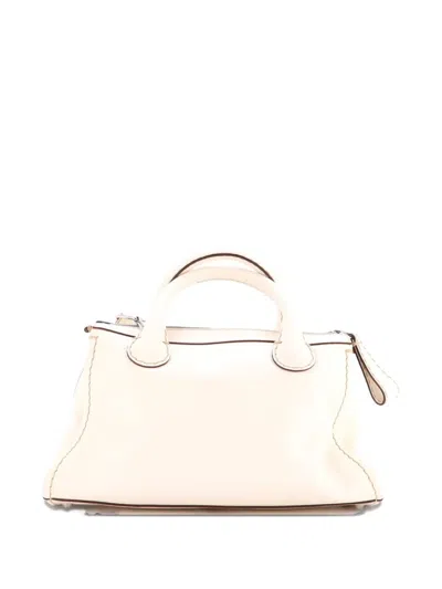 Pre-owned Chloé Edith Nm Leather Medium Satchel In Neutral