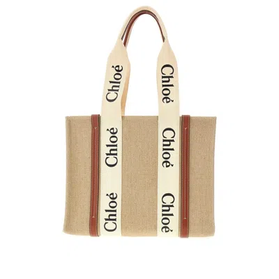Chloé Edium 'woody' Tote Bag In Sand