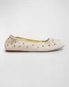 Chloé Eia Studded Leather Ballerina Flats In Eggshell