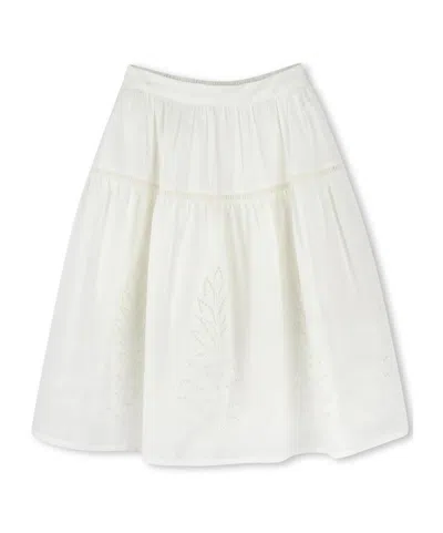 Chloé Elastic Waist Skirt In White