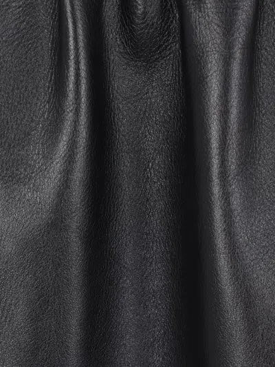 Chloé Elasticated Leather Midi Skirt In Black