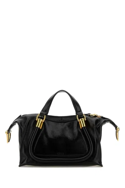 Chloé Black Leather Paraty 24 Handbag