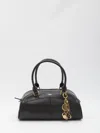 Chloé Black Leather Bowling Handbag In White