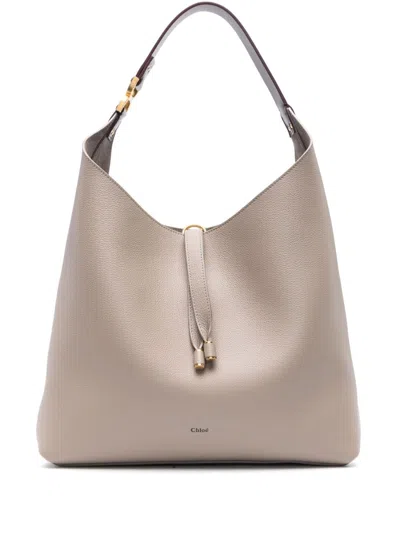 Chloé Elegant Calf Leather Tote In Motty Grey For Women In Gray