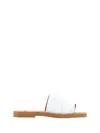 Chloé Woody Logo-embroidered Slides In White