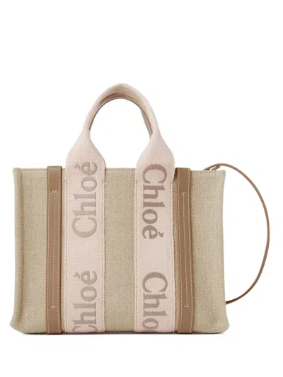 Chloé Chloè Elegant Mini Ribbon Bag With Embroidered Logo - Spring/summer 2026 In Sand