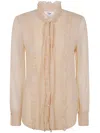Chloé Women's Fitted Blouse With Ruffles Shirt In Beige
