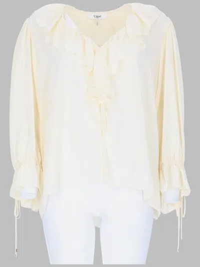 Chloé Elegant Silk Top For Women In White