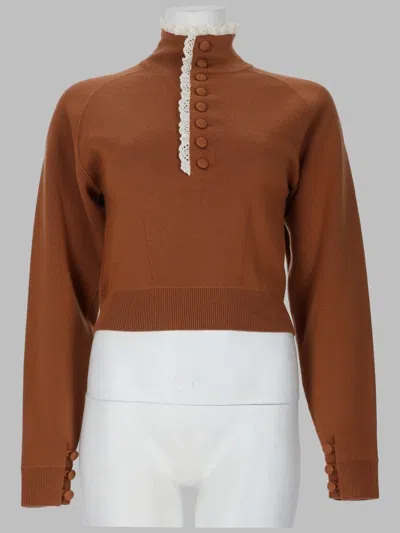 Chloé Elegant Wool Sweater For Women In Brown