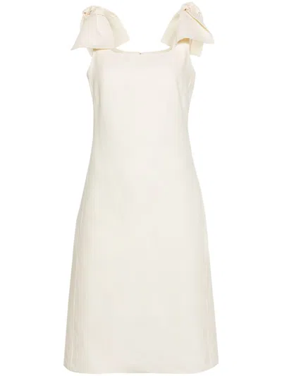 Chloé A-line Linen Midi Dress In White