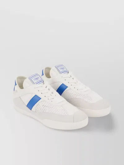 Chloé Elevated Sneakers With Mesh Panels And Rubber Sole In Blue