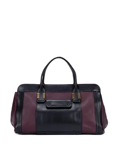 Pre-owned Chloé Ellis Boston Handbag In Purple
