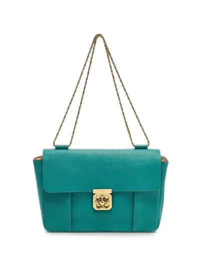 Pre-owned Chloé Elsie Grained Shoulder Bag In Blue