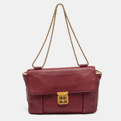 Pre-owned Chloé Elsie Large Red Leather Shoulder Bag