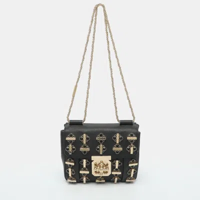 Pre-owned Chloé Elsie Small Black Leather Shoulder Bag